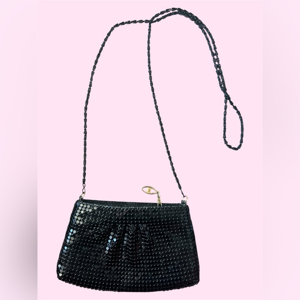 Vintage black chain mail evening bag
